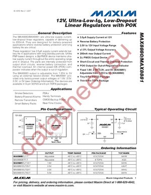 MAX8881EUT18+T datasheet  